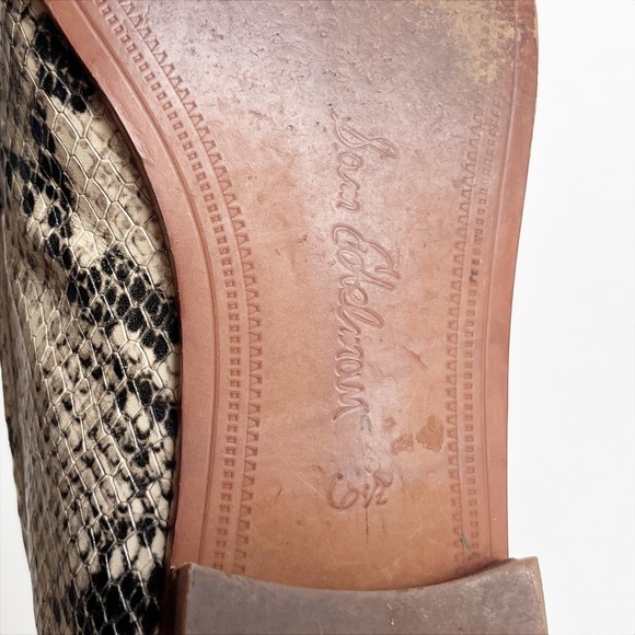 Sam Edelman Loraine Bit Loafer 6.5 neutral reptile snakeskin leather flats shoes - Picture 9 of 13